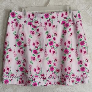 NWT Crown & Ivy Pink Floral Mini Skort